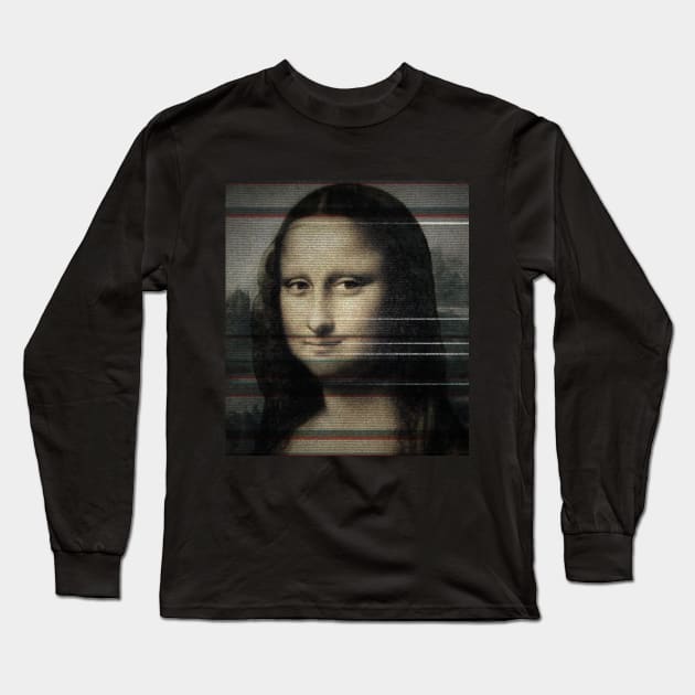 Mona Lisa Interference Long Sleeve T-Shirt by KenzKenzKenz